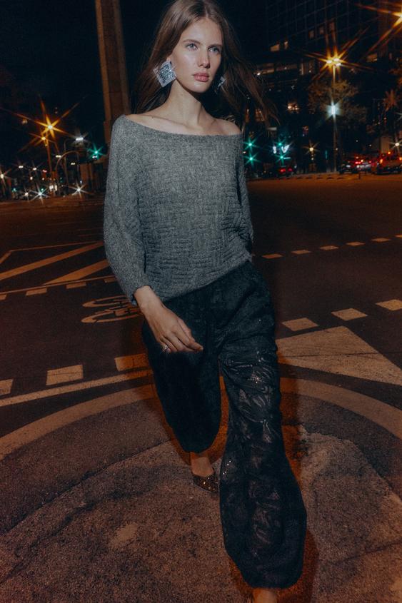 ASYMMETRIC TEXTURED KNIT JUMPER