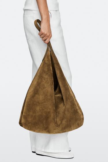 Maxi split suede leather shoulder bag — 566 2