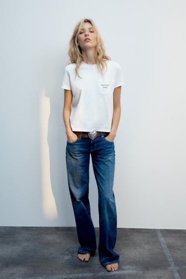 CAMISETA BOLSILLO MENSAJE - Blanco de Zara - Imagen 0