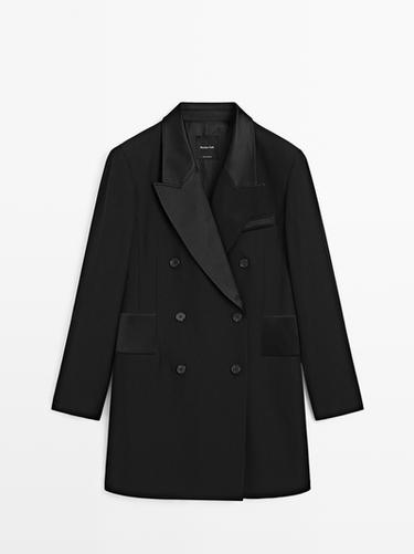 Zara Blazer-style dress with satin detail - Black