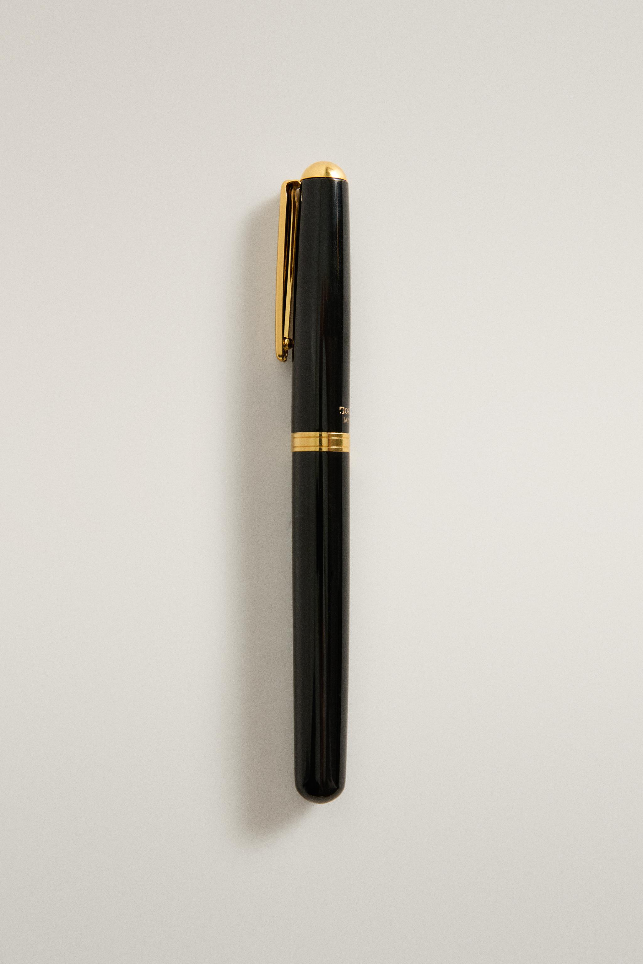 OHTO ALUMINUM AND BRASS FOUNTAIN PEN - Black gold | ZARA United States