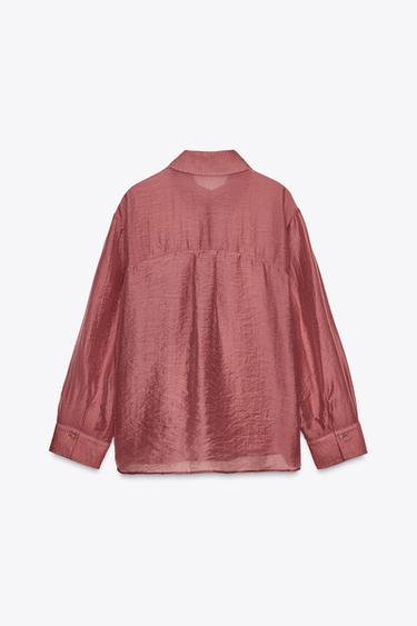 CHEMISE FLUIDE OVERSIZE SEMI-TRANSPARENTE - MARSALA de Zara - Image 7
