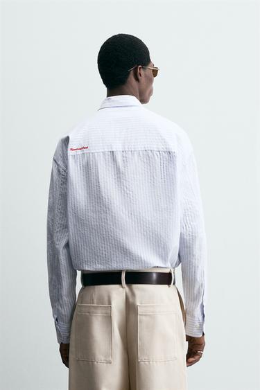 Zara TEXTURED STRIPED SHIRT - striped
