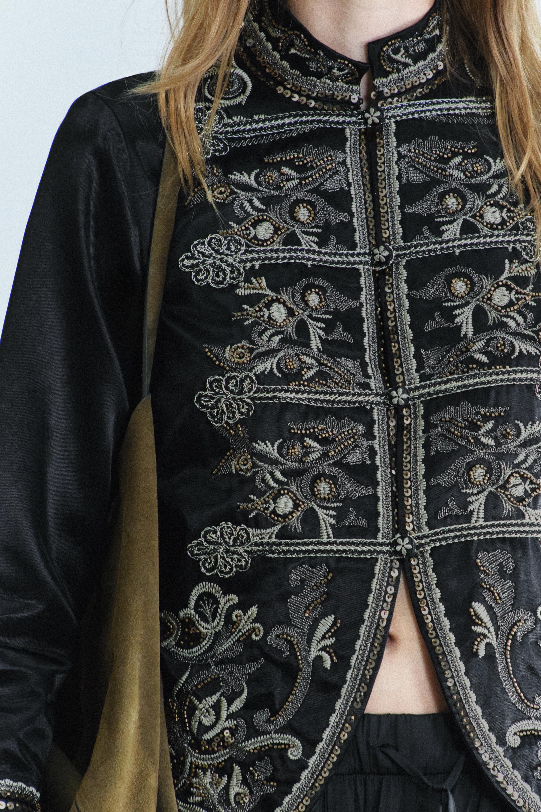 ZW COLLECTION EMBROIDERED FROG FASTENING JACKET