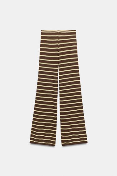 STRIPED TROUSERS - Brown by Zara - Image 3