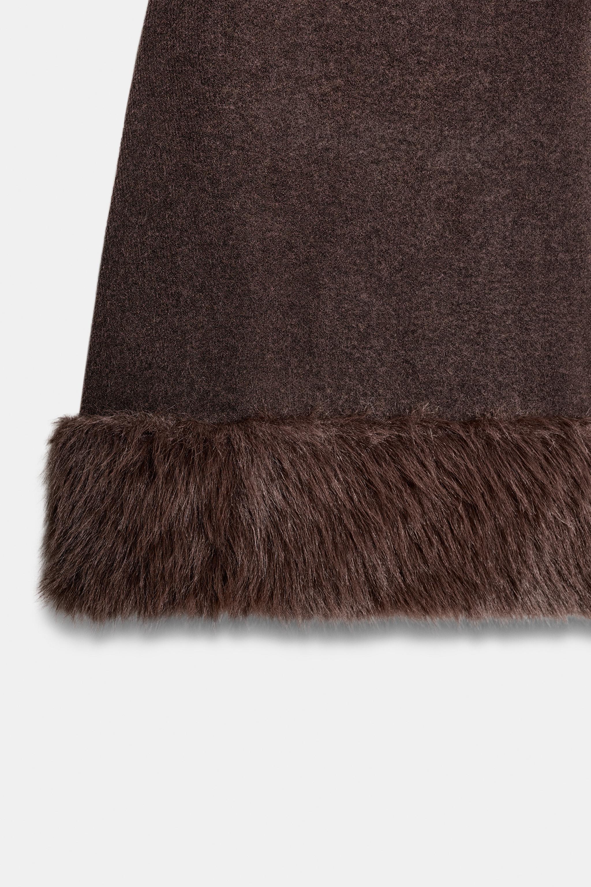 FAUX FUR KNIT DRESS