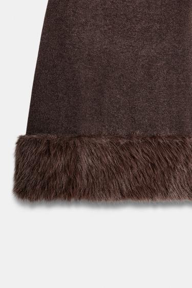 ROBE EN MAILLE BIMATIÈRE EFFET FOURRURE - Marron de Zara - Image 7