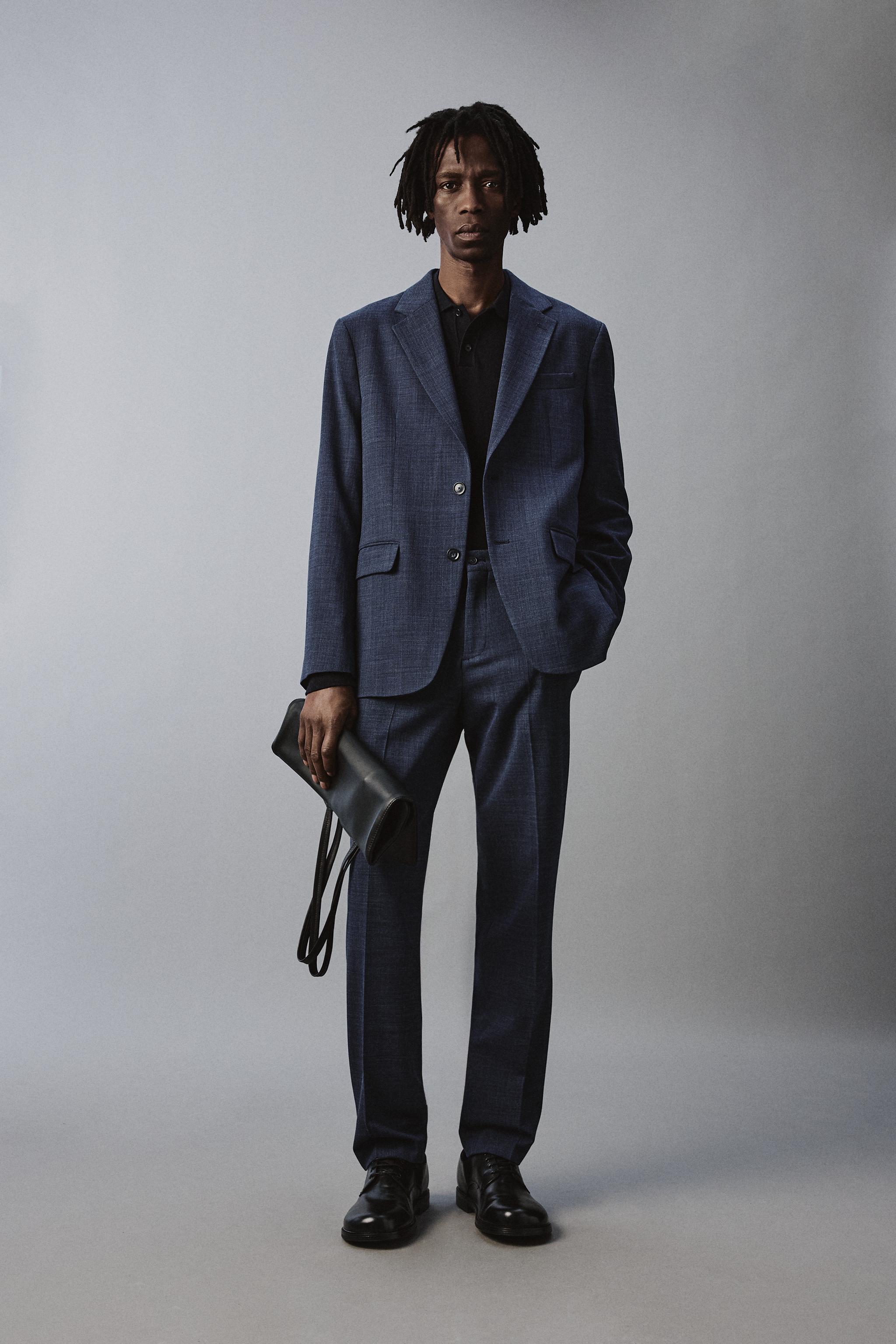 TEXTURED SUIT PANTS