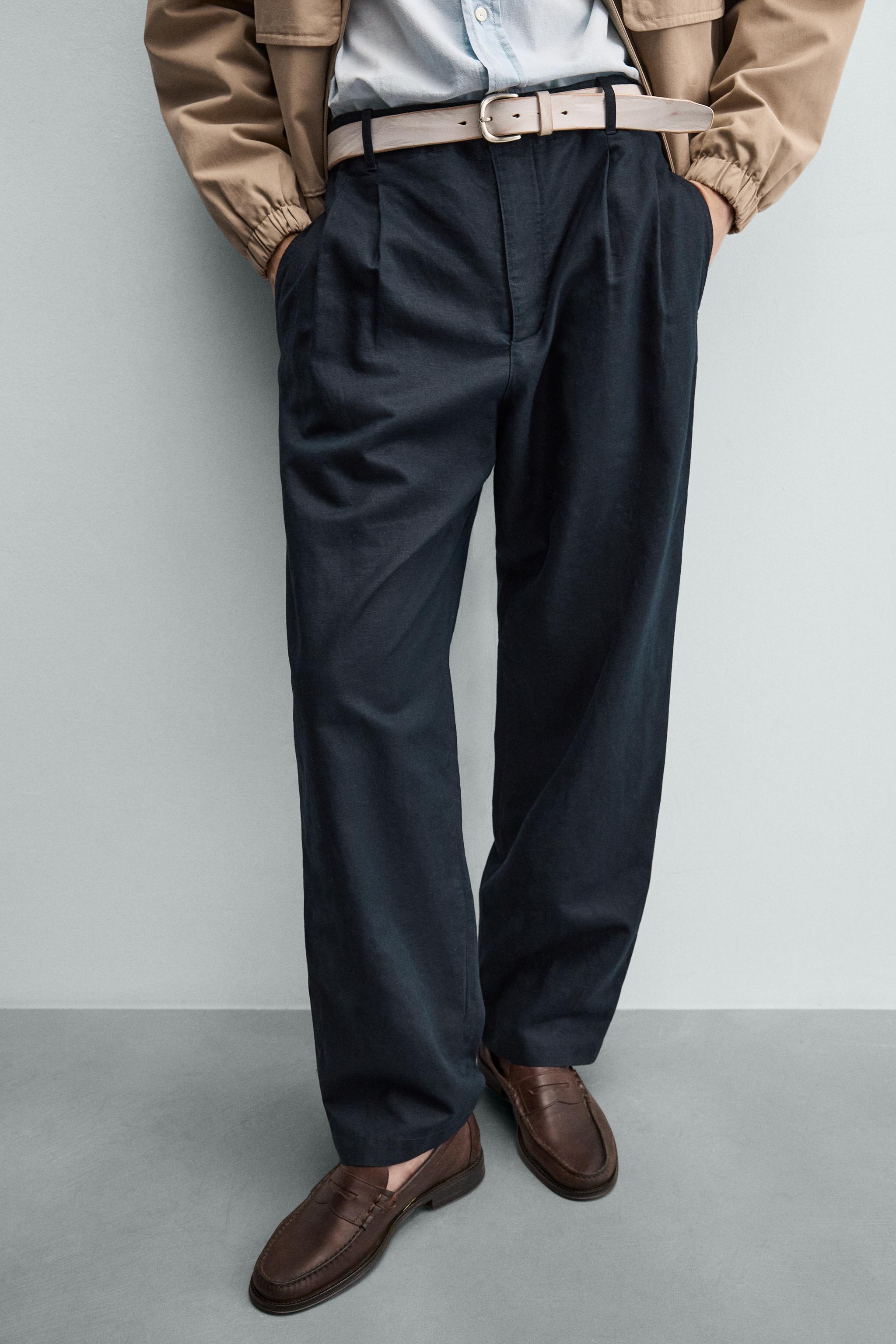 Zara KENEVİR-PAMUK RELAXED FIT PANTOLON görsel 5