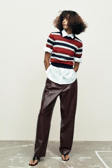 'ZW COLLECTION' 100% ĀDAS BIKSES 'BALLOON' - LIMITED EDITION - Burgundy no Zara