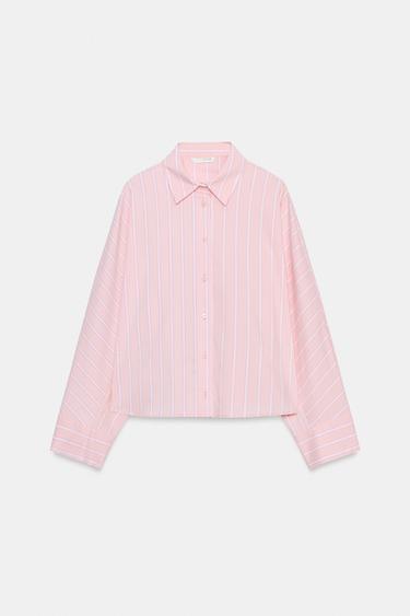CHEMISE À RAYURES SANS MANCHES LARGES - Rose / Blanc de Zara - Image 6