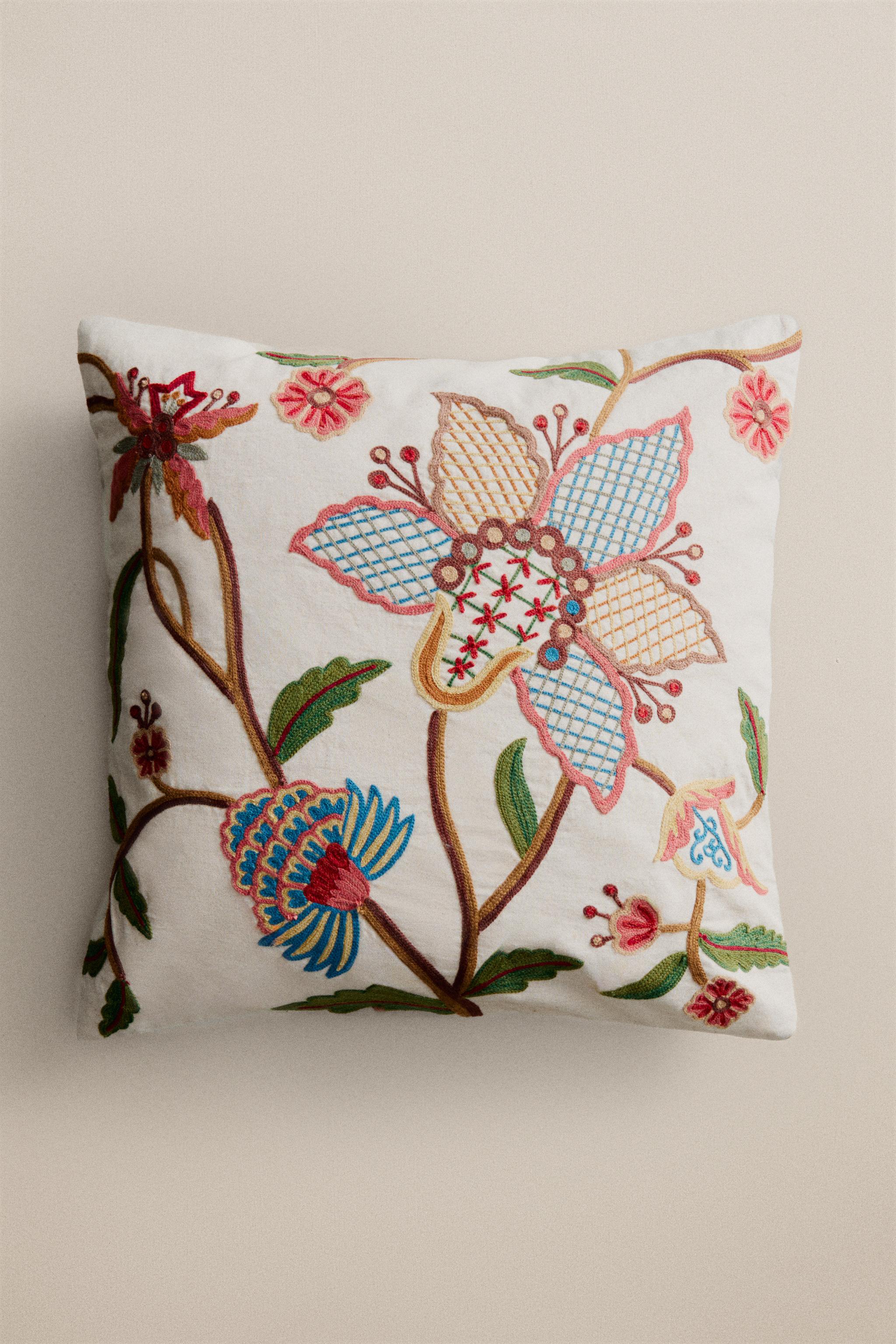 HOUSSE DE COUSSIN FLEURS