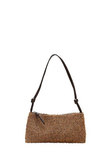 SCHULTERTASCHE MIT SCHMUCKPERLEN - Braun von Zara