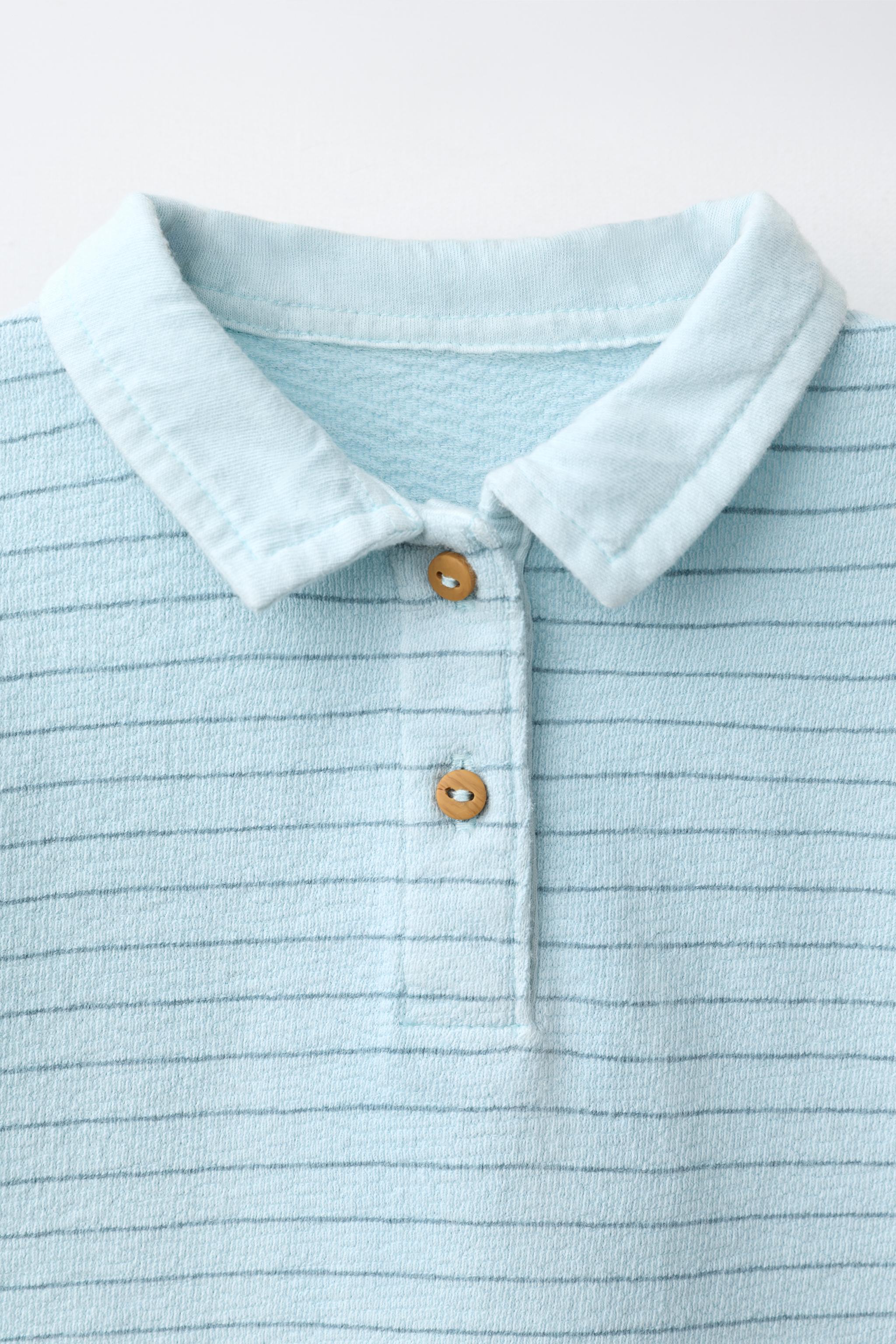 Детские шорты Zara STRIPED POLO SHIRT AND BERMUDA SHORTS SET — фото 3