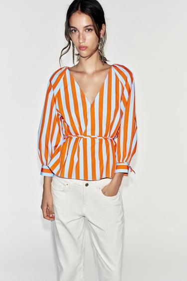 CAMISA RAYAS CINTURÓN FINO - rayas de Zara