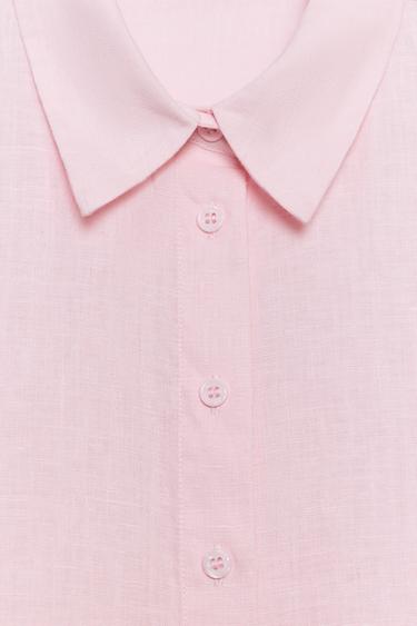 ZW COLLECTION 100% LINEN SHIRT - Pink by Zara - Image 6