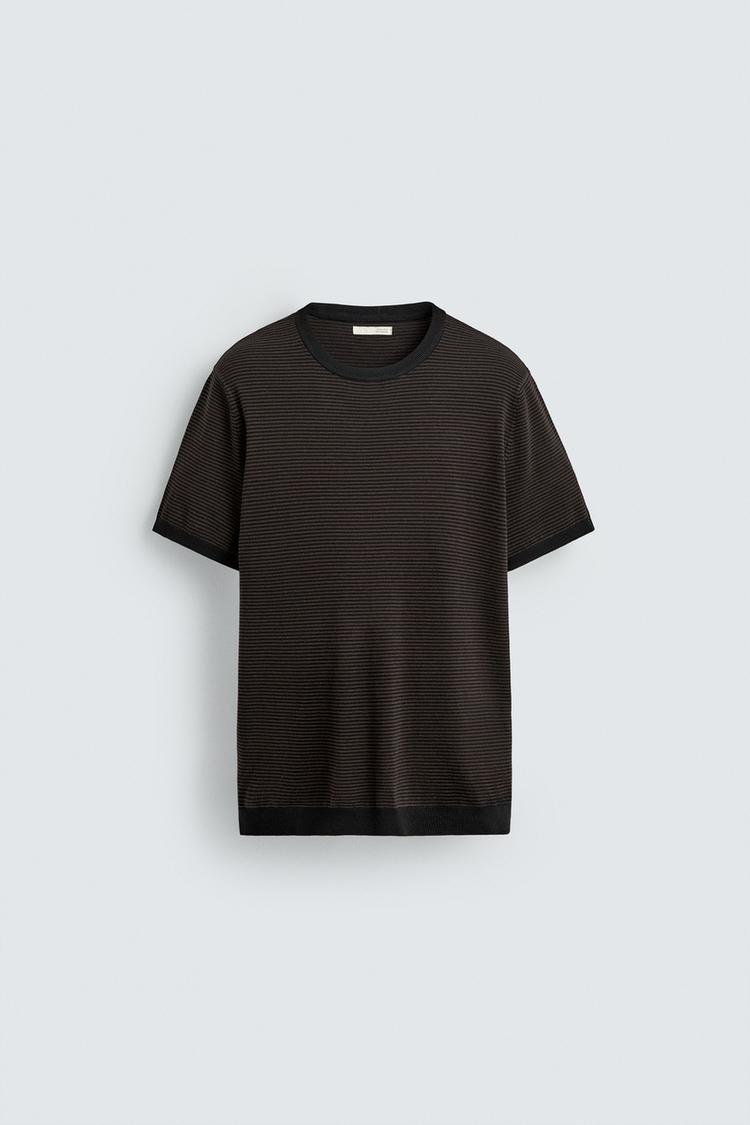 ZARA BASIC REGULAR FIT KNIT T-SHIRT