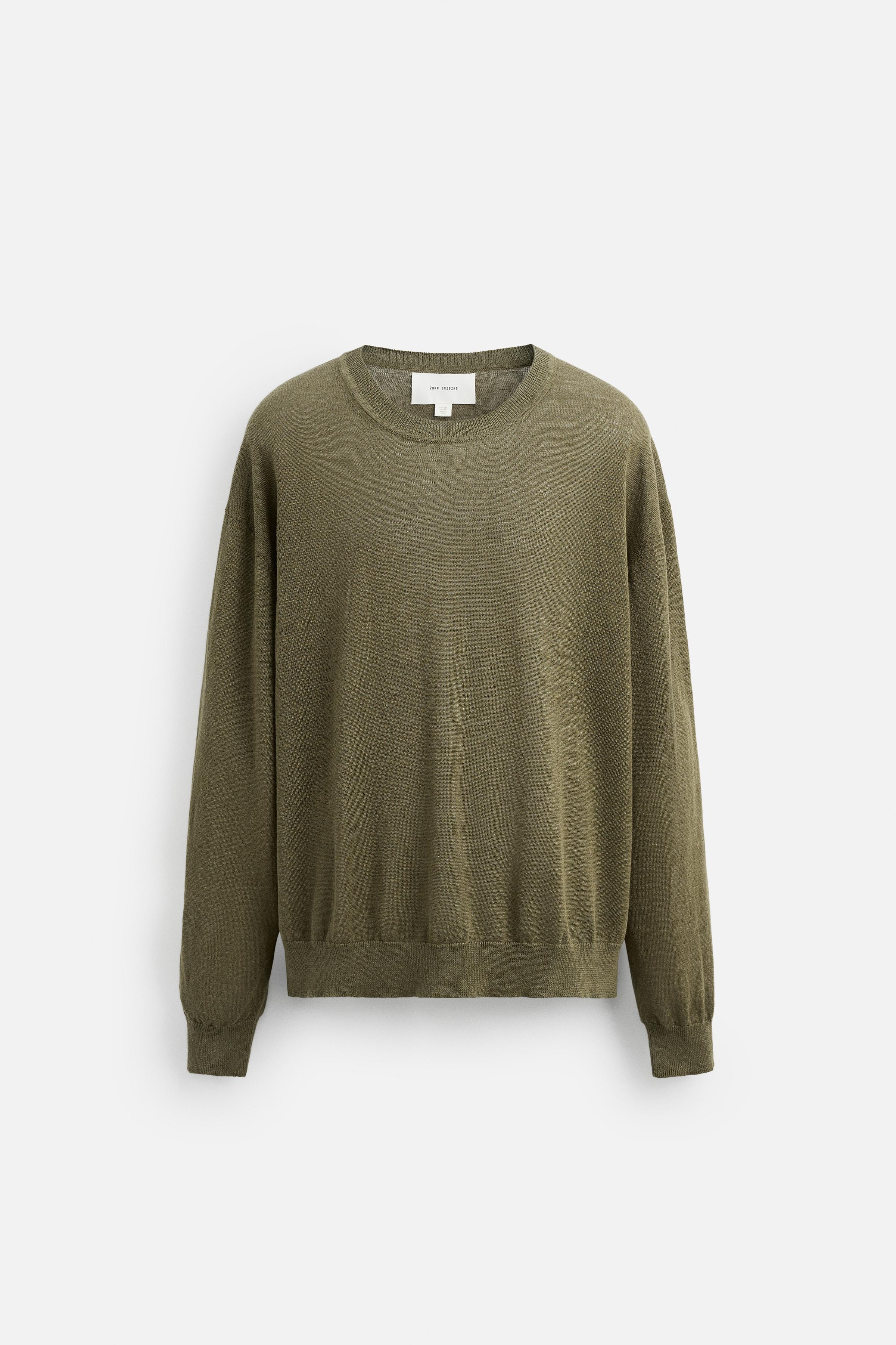 LIGHTWEIGHT 100% LINEN SWEATER - Brown / Green | ZARA United