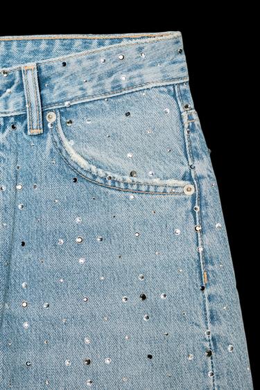 JEANS TRF BAGGY BRILLOS TIRO MEDIO - Azul claro de Zara