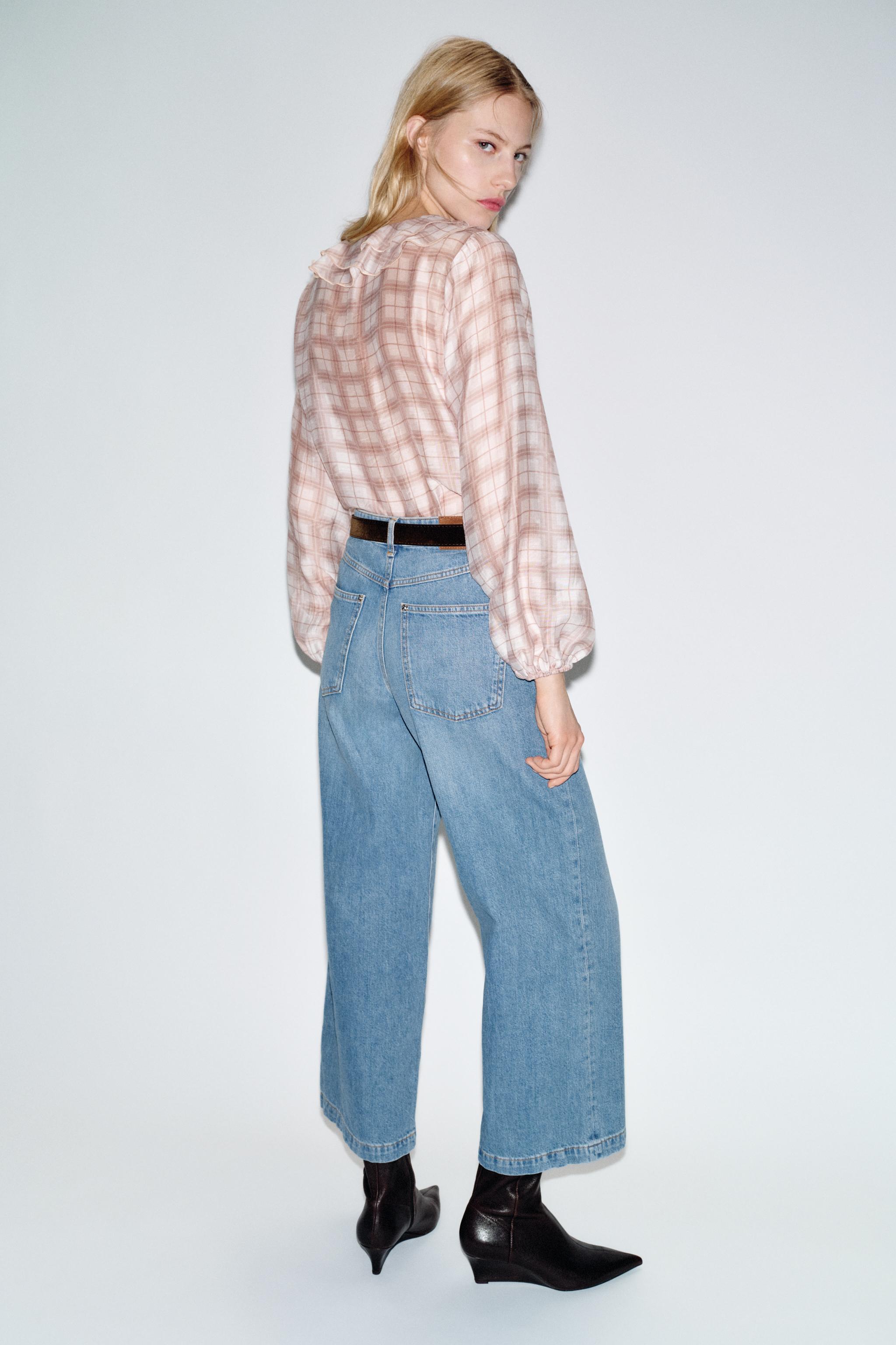 PLAID RUFFLED BLOUSE