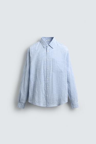 CAMISA RAYAS EFECTO ARRUGADO - Celeste de Zara
