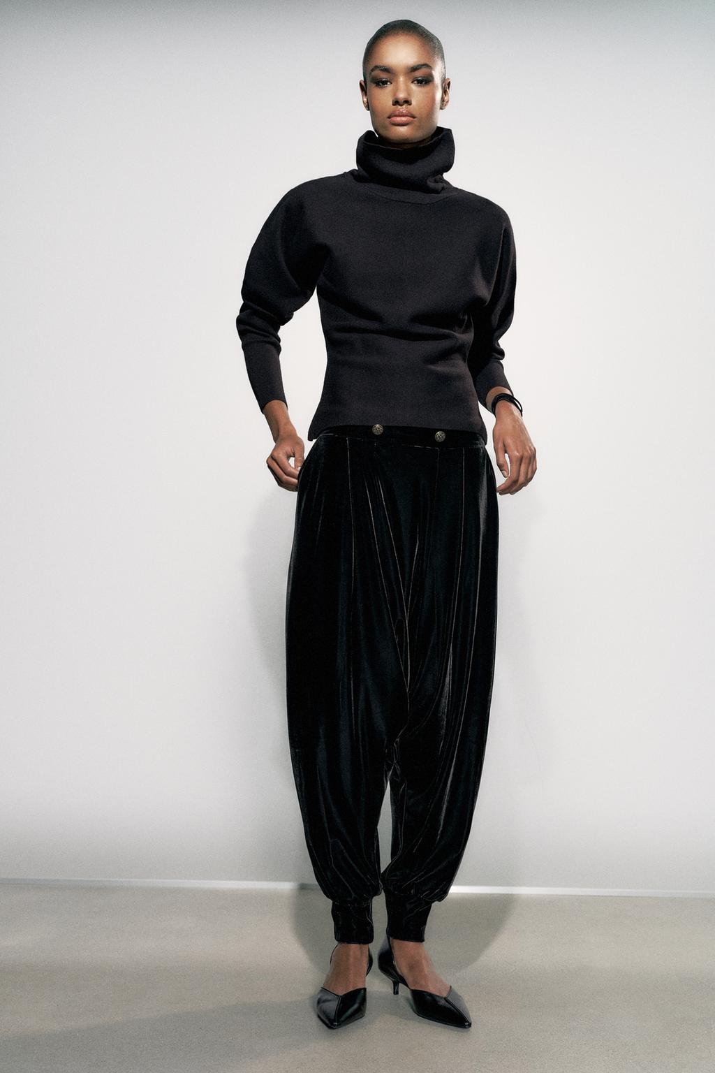 VELVET BUTTON SAROUEL TROUSERS