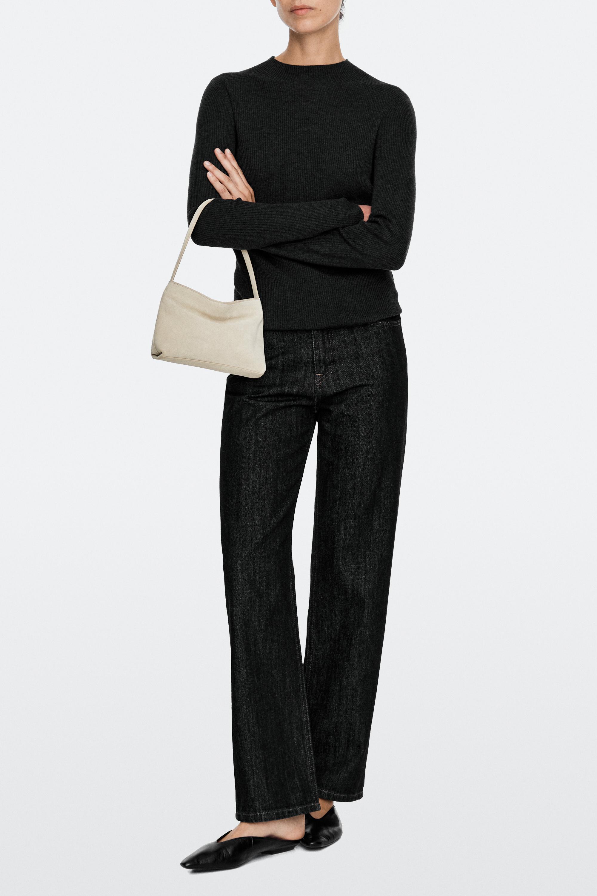 Split suede leather shoulder bag