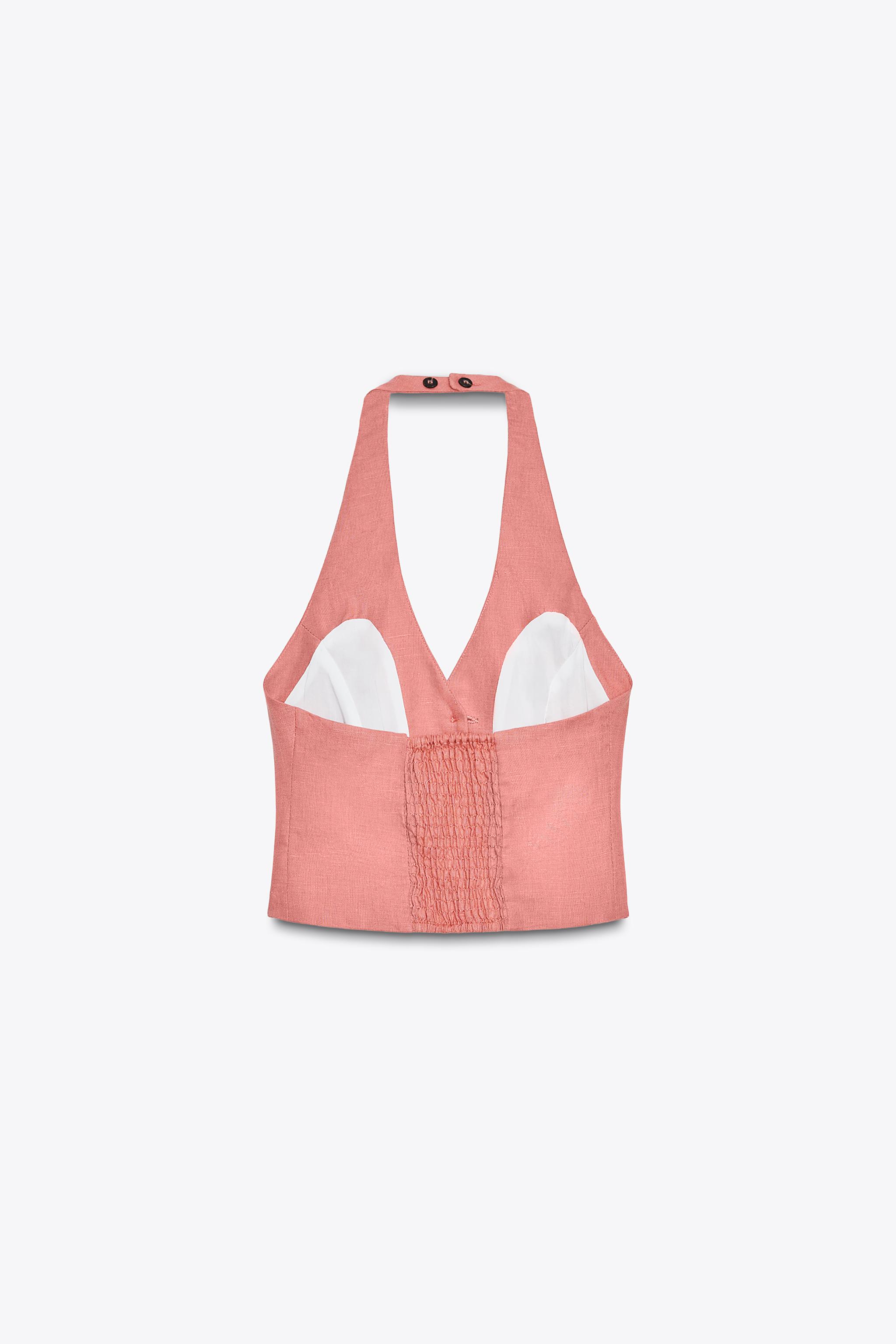 TOP HALTER AVEC LIN