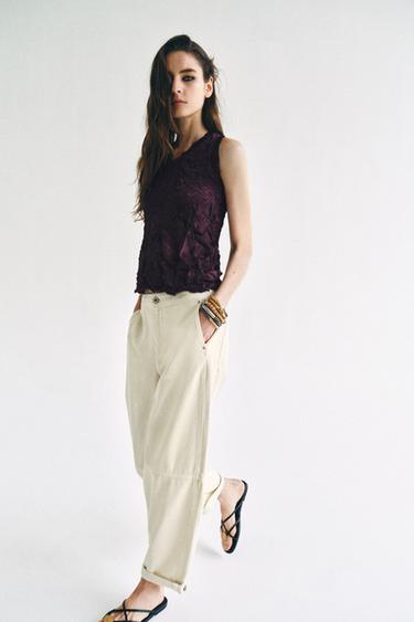 JEANS Z1975 CHINO LOOSE - Blanco roto de Zara - Imagen 0