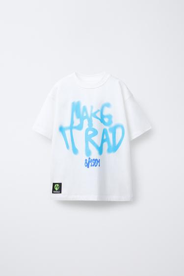 T-SHIRT WITH LABEL PRINT - Oyster-white by Zara - Image 0