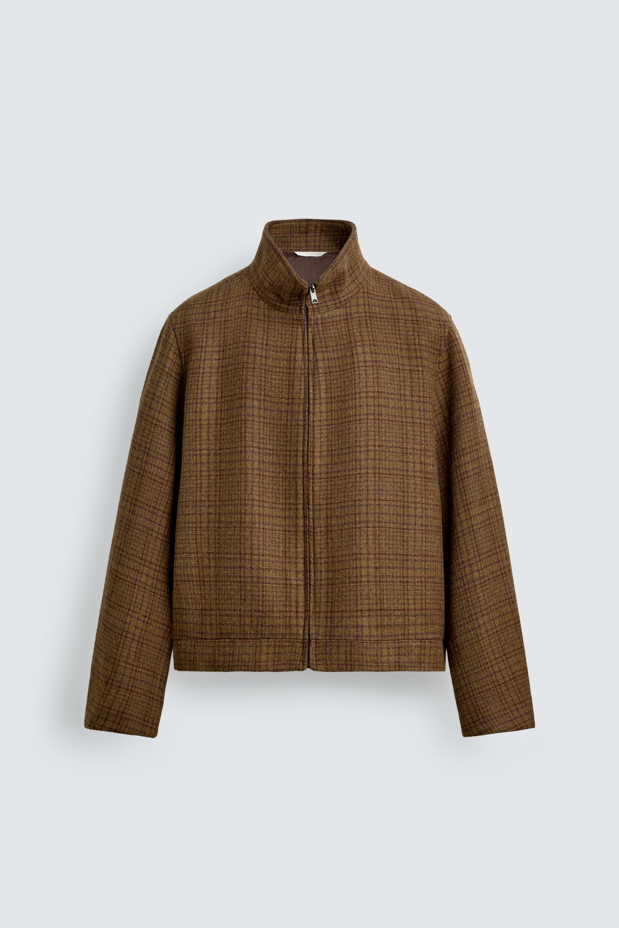 WOOL BLEND PLAID OVERSHIRT