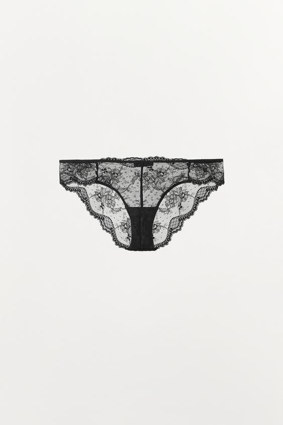 CULOTTE EN DENTELLE - Noir de Zara - Image 4