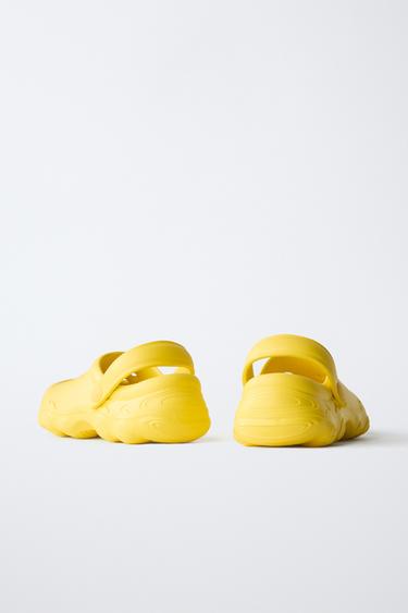 RUBBERISED SPORTY CLOGS - Yellow by Zara - Image 4