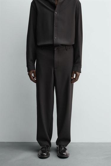 RELAXED FIT FLOWING TROUSERS - Black by Zara