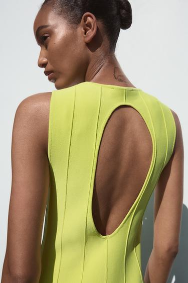 OPEN BACK KNIT DRESS - Lime by Zara - Image 4