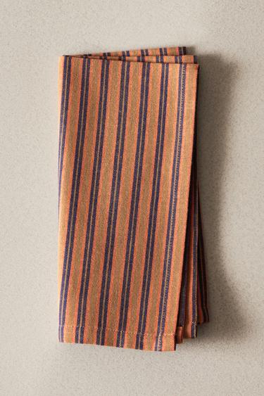 STRIPED SEERSUCKER NAPKINS (PACK OF 2) - Toffee by Zara - Image 5