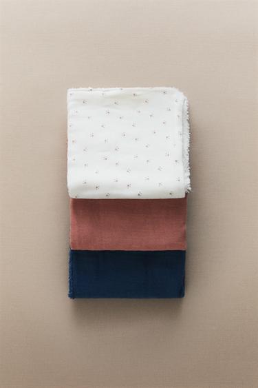 MINI FLORAL BABY TOWEL (SET OF 3) - Ecru by Zara