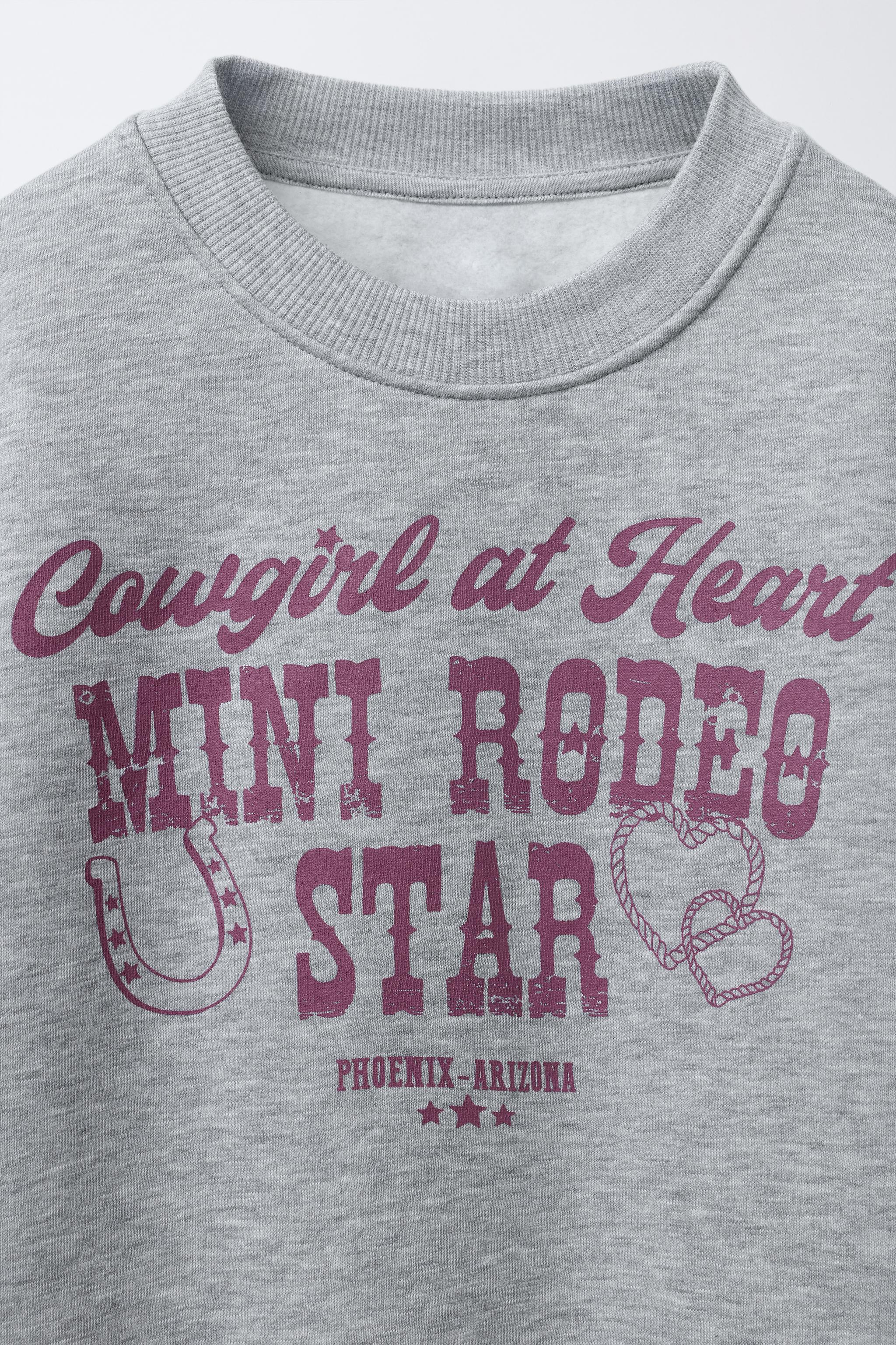 COWGIRL TEXT SWEATSHIRT - Gray marl | ZARA United States