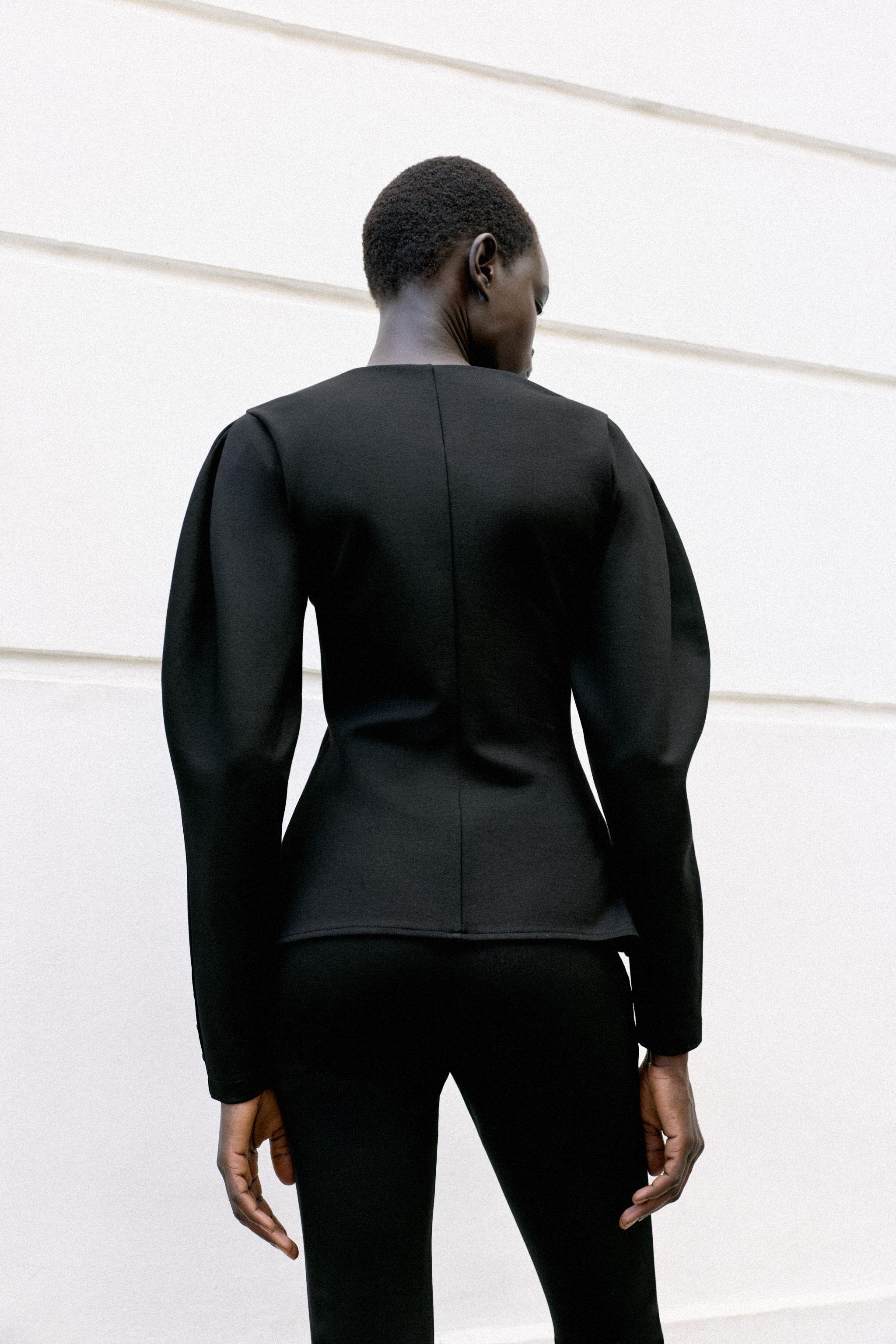 Женские пиджаки Zara INTERLOCK BUTTON BLAZER — фото 5