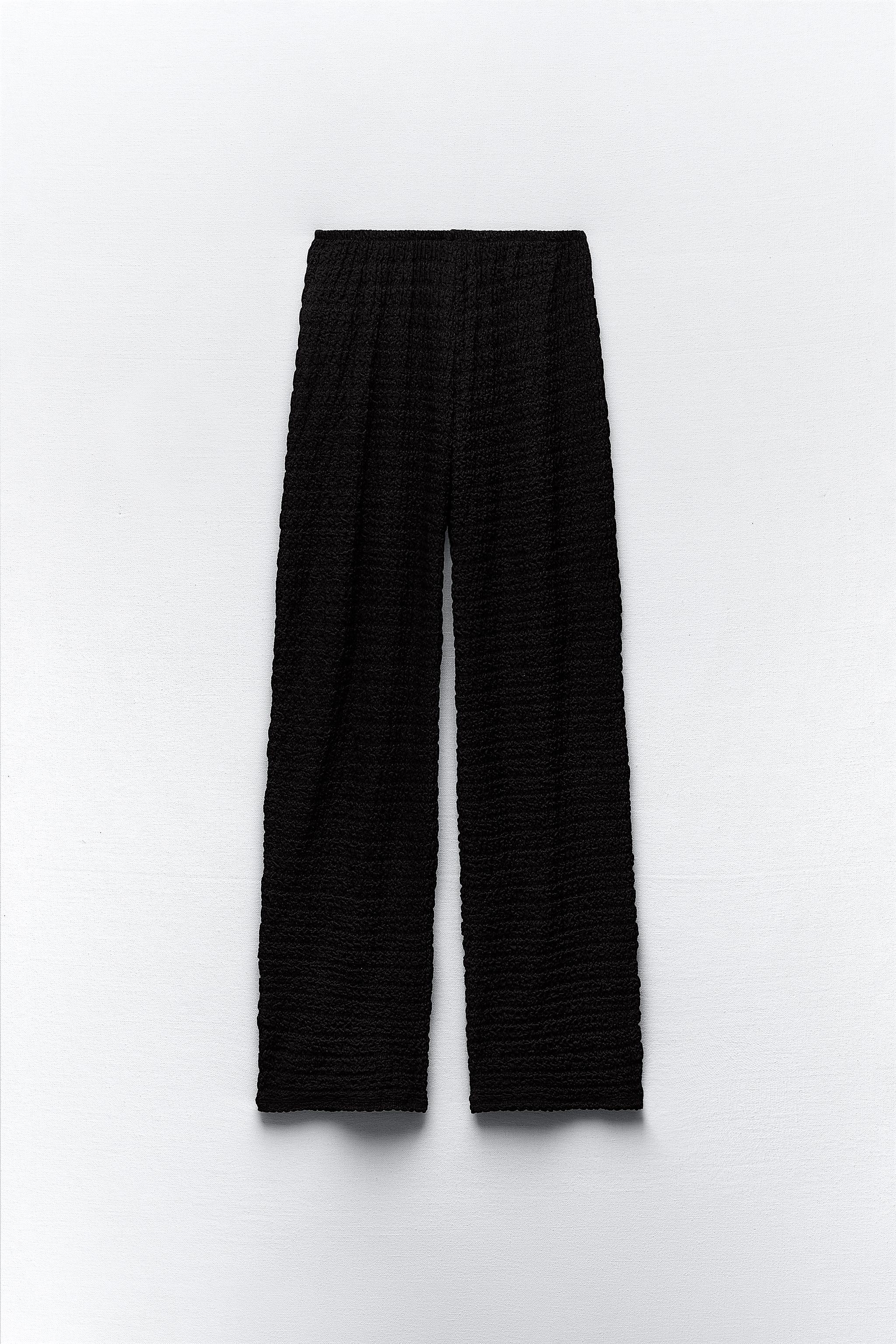 PANTALÓN RECTO CON LINO - Negro