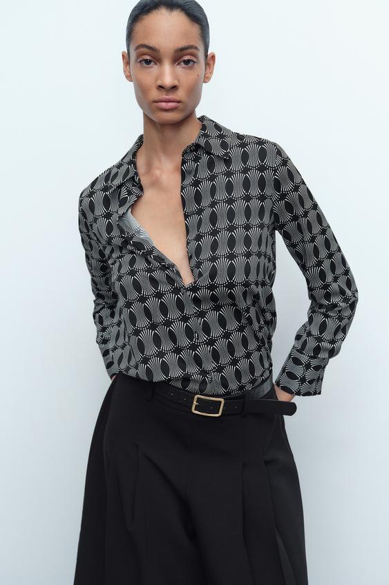 Chemise Noire Zara Femme Chemise Soie Blouse Noire Zara Vêtement