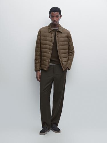 Chaqueta ultraligera mezcla plumón water repellent - Marrón de Zara