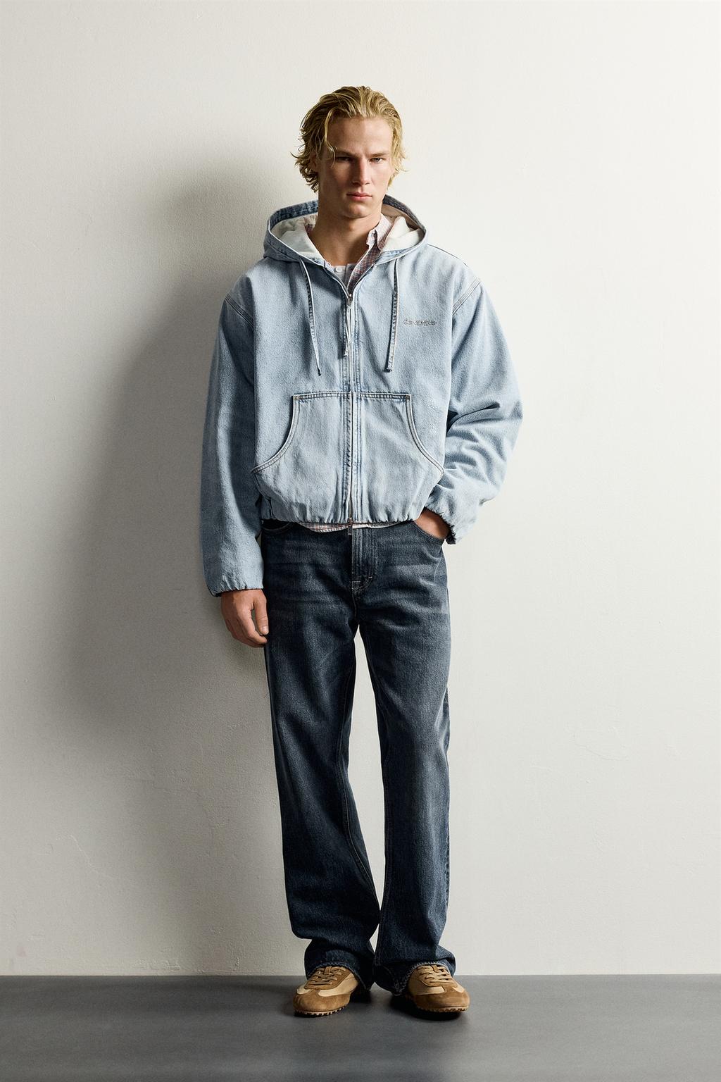 PADDED HOODIE DENIM JACKET