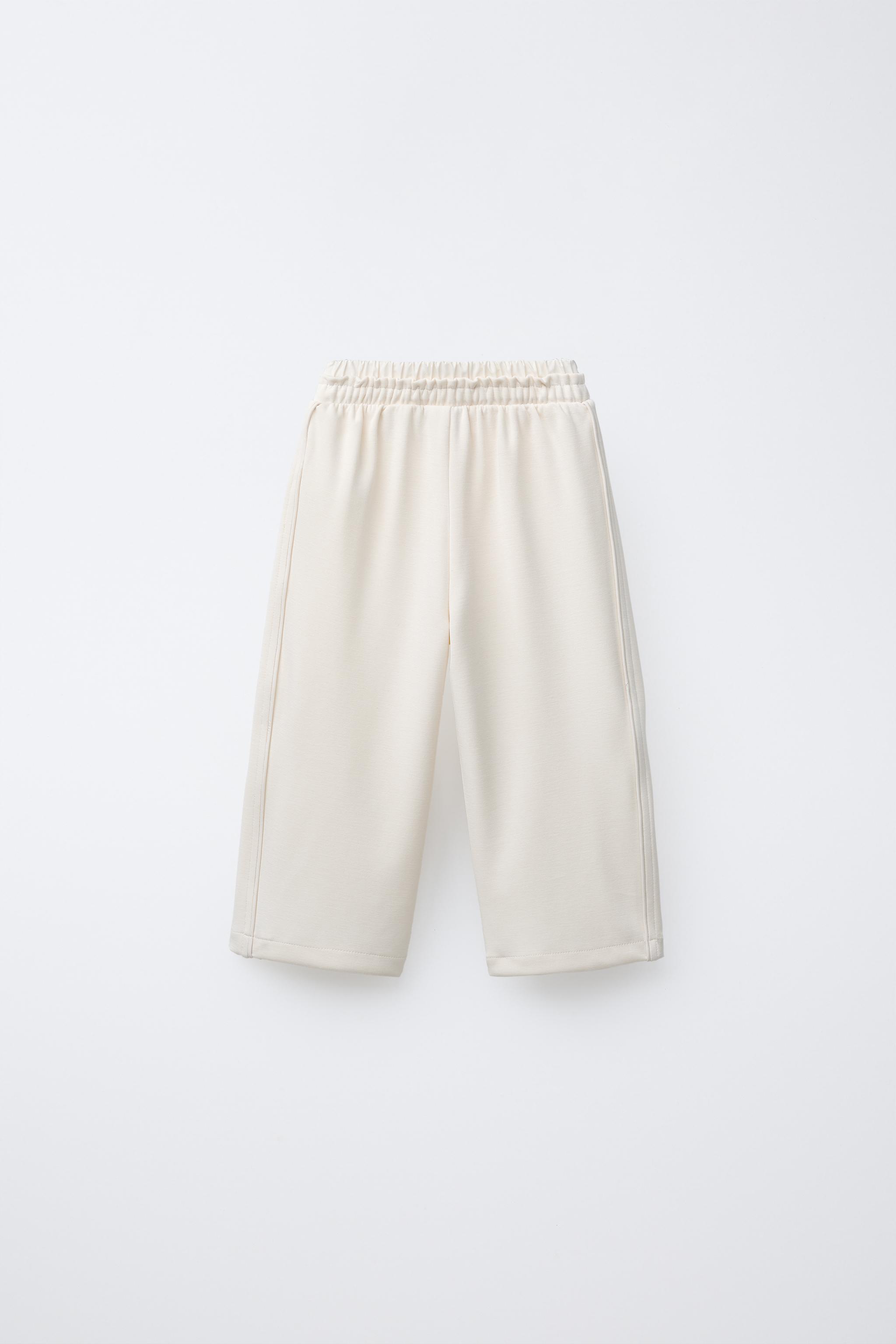 TECHNICAL STRAIGHT-LEG PANTS WITH PIPING - Ecru | ZARA