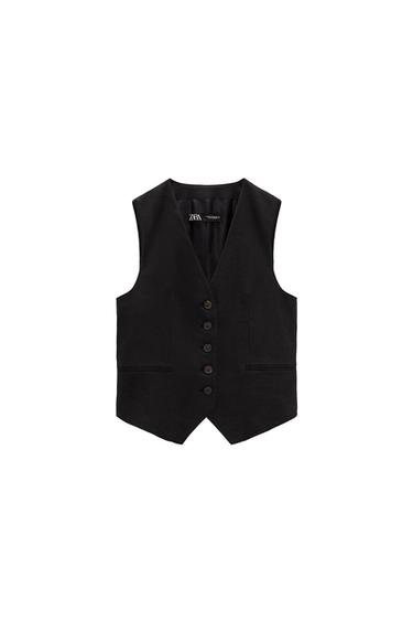 TAILORED LINEN BLEND WAISTCOAT