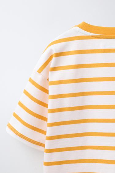 HEAVY WEIGHT STRIPED T-SHIRT - Orange by Zara - Image 3