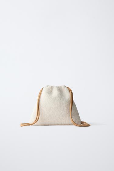 SAC EN LAINE D'AGNEAU BRODÉ - Blanc écru de Zara - Image 4