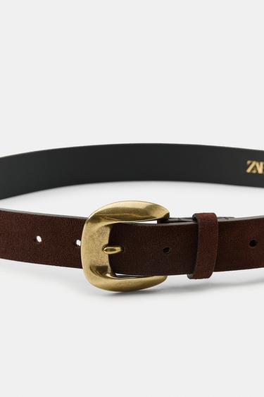 GÜRTEL AUS 100% WILDLEDER MIT METALLSCHNALLE - Braun von Zara