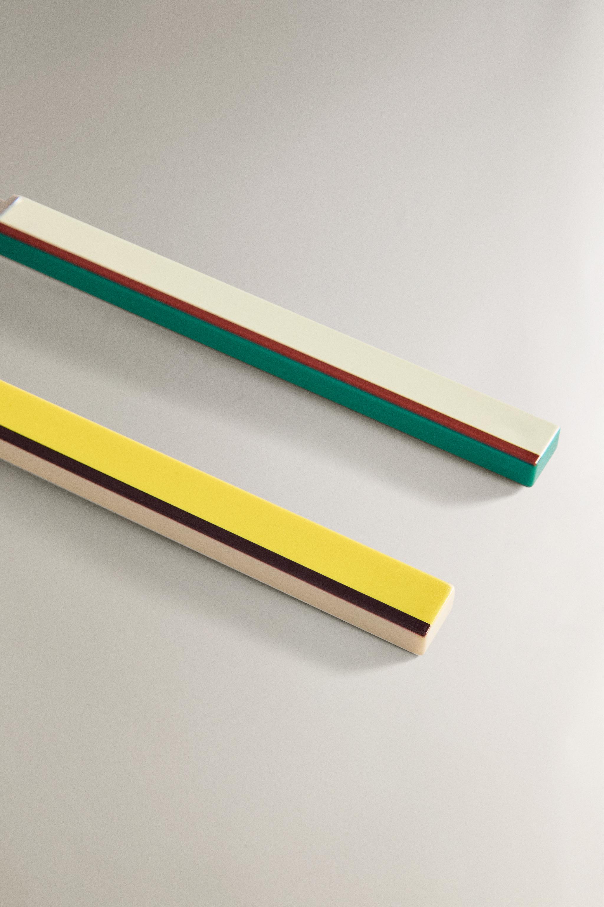 ENSEMBLE COUVERTS À SALADE MANCHE RAYÉ (LOT DE 2) X COLLAGERIE