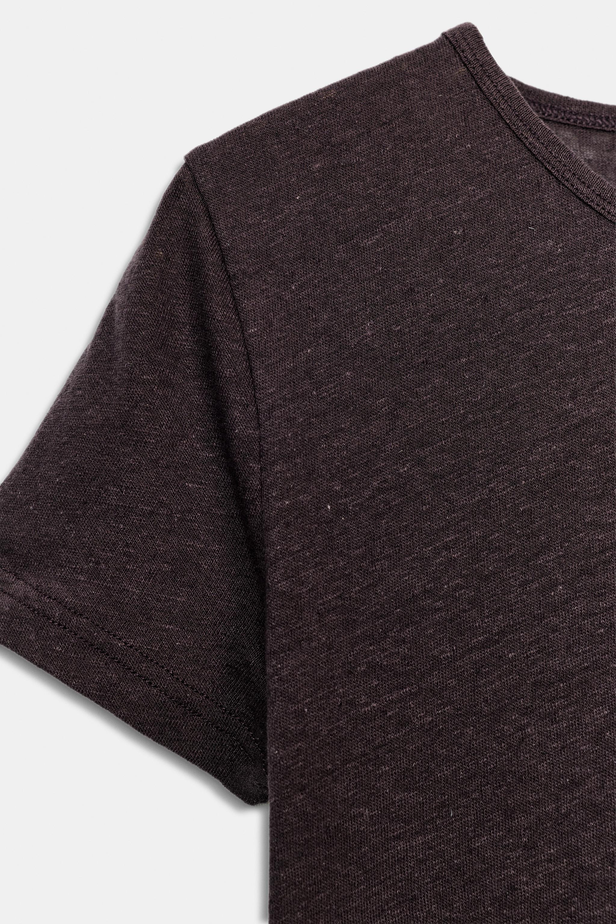 T-SHIRT MANCHES COURTES AVEC LIN